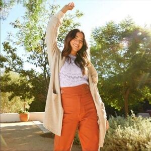 Anthropoligie Donni Ribbed Open Lightweight Duster Cardigan